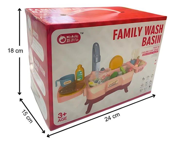 Lavaplatos de Juguete Rosa Plástico XINKOLO para Niños +3 Años con 23 Accesorios