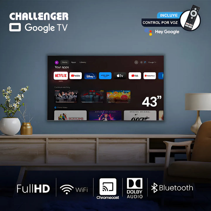Televisor 43 Pulgadas Smart Google Tv Tg81 Challenger
