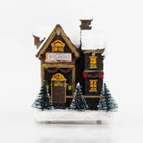 Villa Navideña De 10.5 X 9 Cm Con Arboles Y Luz Led