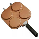 Sarten Pancakes Doble Cara Antiadherente 4 Moldes Desayunos Diseño