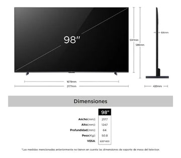 Tv Tcl 98 248.9 Cm 98p8k 4k-uhd Qled Smart Tv Google