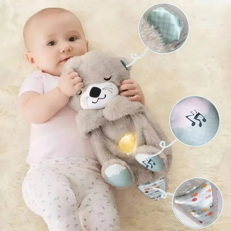 Peluche Realista Nutria Bebe Estimulacion Sensorial Sonido, Color Marrón claro
