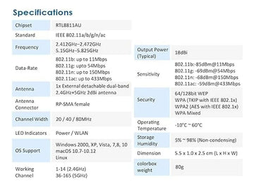 Alfa Network Awus036acs Adaptador Wifi Inalámbrico Usb