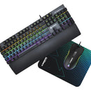 Combo Teclado Y Mouse Iceberg Optimus Mk12 Mecánico Rgb Pad Mouse Negro Teclado Negro