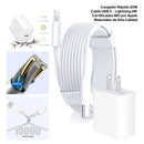 Cargador Rapido Certificado Mfi 20w 2 Metros Para Iphone 14 Blanco