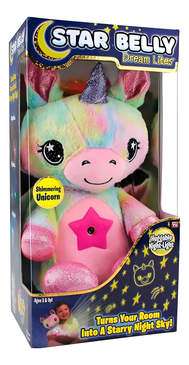 Muñeco Peluche Star Belly Musical Proyector Luz Nocturna