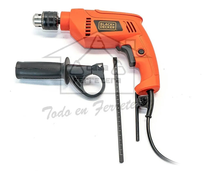 Taladro Percutor Eléctrico De 13mm Black+decker Hd555 550w - Naranja - 60 Hz