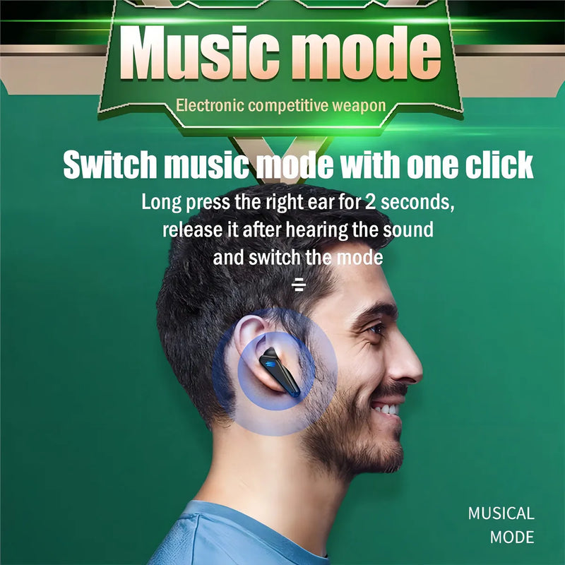 Auriculares Bluetooth 5.0 Inalámbricos K55 Tws Game Sports Color Negro