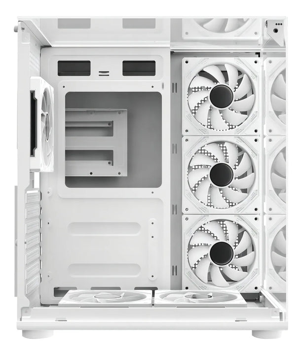 Chasis Gamer Iceberg Crystal Cube S Black 6 Fans Argb Atx Color Blanco