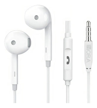 Audífonos In Ear Manos Libres Alambricos Micrófono 3.5 1hora Color Blanco