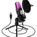 Microfono Usb Rgb Sf-666r Condensador Omnidireccional +trip Negro
