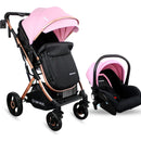 Coche Bebé Moises Travel System Gold Lx Bebesit Color Rosa claro