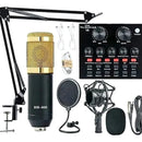 Micrófono Profesional Condensador+brazo+tarjeta Sonido V8 Dorado