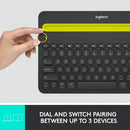Teclado Logitech QWERTY inglés US color negro