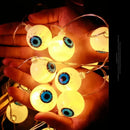 Guirnalda 10 Led Halloween Ojos Blanco Extension 2mt Pilas