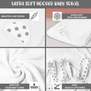 Juego De 2 Toallas De Bebe Con Capucha, Color Blanco Y Gris,