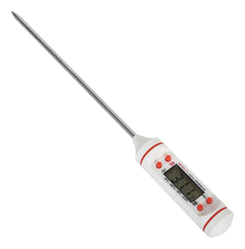 Termometro Digital Lcd Pincha Carne -50° A 300° 4 Botones Color Blanco