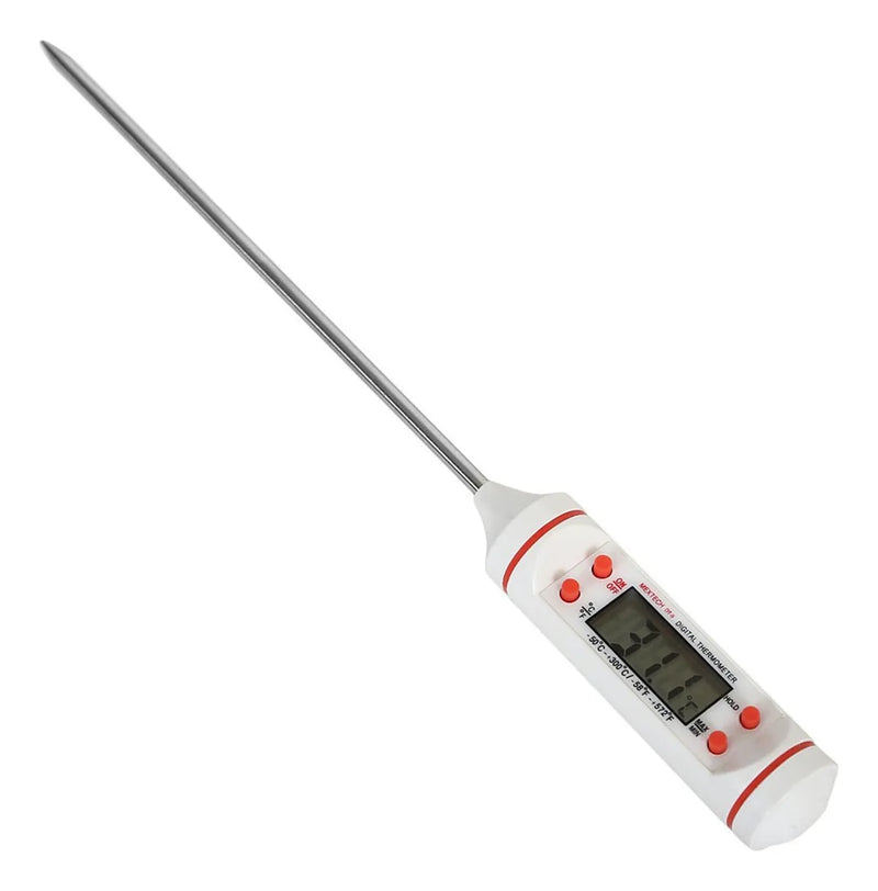 Termometro Digital Lcd Pincha Carne -50° A 300° 4 Botones Color Blanco