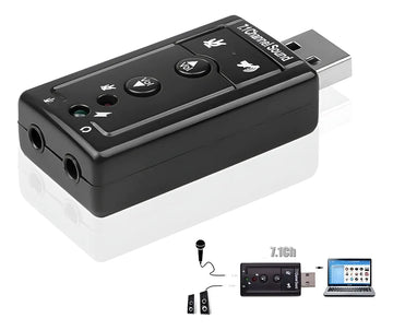 Tarjeta De Sonido Usb 7.1 Con Control De Volumen Para Pc