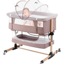 Cuna 3 En 1 Portátil Ajustable Para Bebé Color Beige Claro