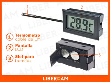 Termómetro Digital Nevera Refrigera Acuario Carro Pilas Imán