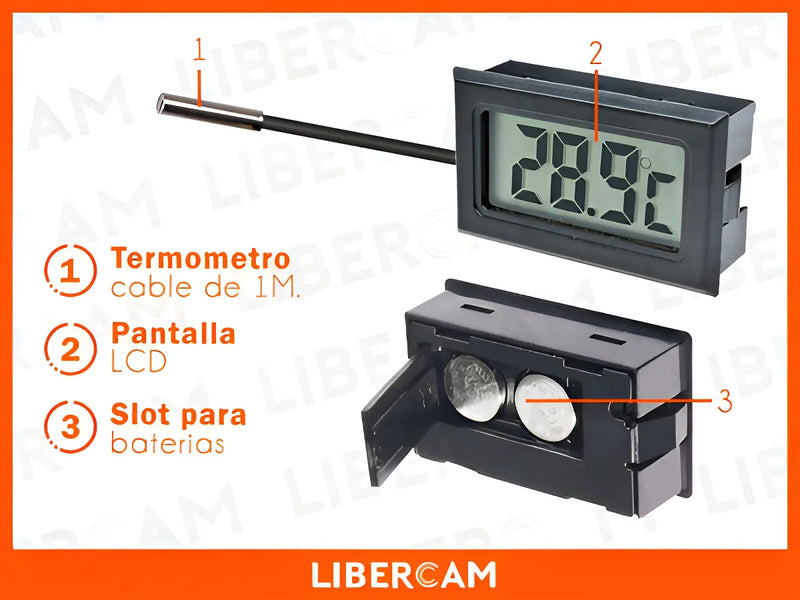 Termómetro Digital Nevera Refrigera Acuario Carro Pilas Imán