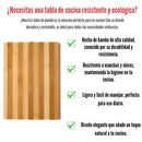 Tabla De Bambú Original Para Servir Carne Asados Cortar Liso Beige