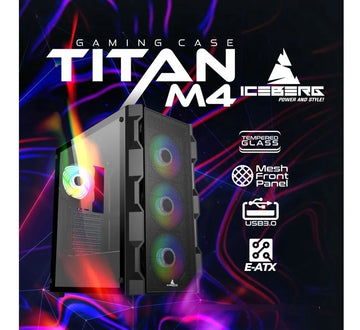 Caja Atx Iceberg Titan M4 Gamer 6x Ventilador Argb Mesh Eatx