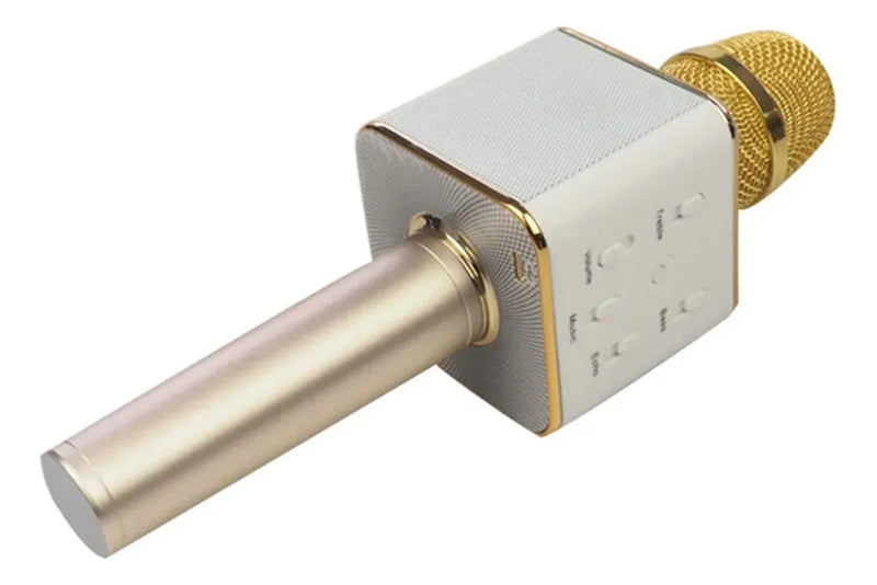 Microfono Inalambrico Karaoke Recargable Con Luz Led Color ! Color Amarillo