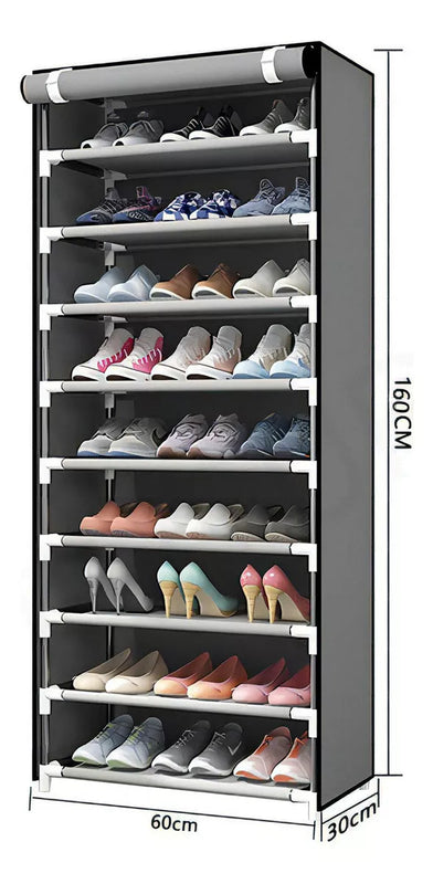 Zapatera Closet De 9 Niveles Armable Color Gris