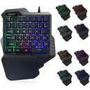 Teclado Gamer Usb Una Mano Retroiluminado 8 Colores Color del teclado Negro