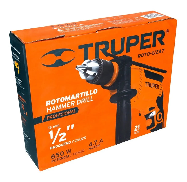 Taladro Percutor Profesional 1/2'' 650w 3100rpm Truper Naranja 60 Hz