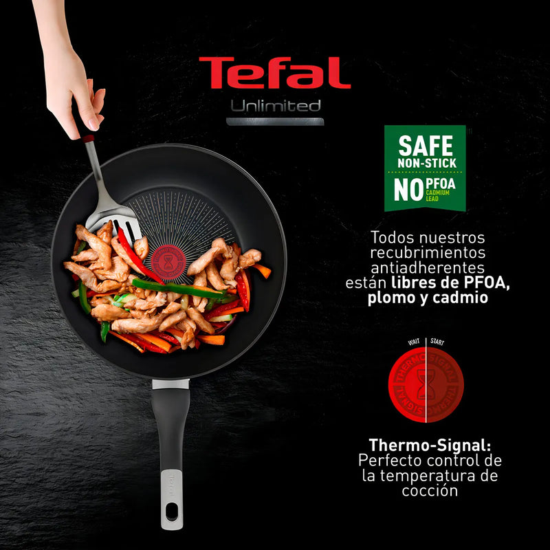 Sartén Tefal G2550702 Unlimited 30cm Antiadherente Color Negro
