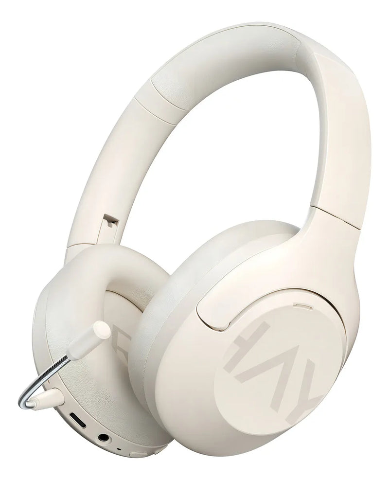 Haylou S30 Pro Anc Audífonos Diadema Gamer Inalámbricos/con Micrófono, Bluetooth 5.4, Llamadas Manos Libres, Cancelación De Ruido Adaptativa De - 43db, Controlador 40mm, 80h Reproducción, Blanco