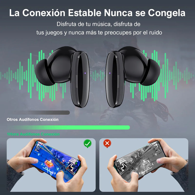 Audífonos Bluetooth 1hora Aut205n In-ear Negros Tws Negro