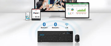 Combo Genius Teclado + Mouse Slimstar 8230 Wireless/bt Mouse Negro Teclado Negro