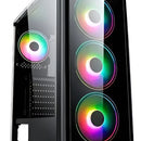 Caja Gabinete Iceberg Crystal G9 Atx - 4 Ventiladores Rgb Color Negro