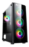 Caja Gabinete Iceberg Crystal G9 Atx - 4 Ventiladores Rgb Color Negro