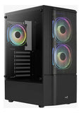 Gabinete Gamer Aerocool Quantum Mesh 3 Ventiladores Argb Negro
