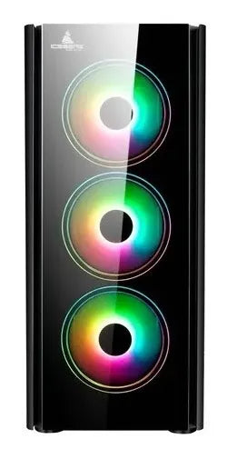 Caja Gabinete Iceberg Crystal G9 Atx - 4 Ventiladores Rgb Negro