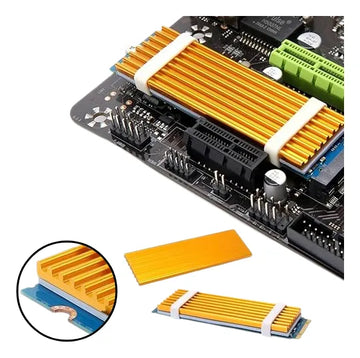 Disipador Ram So-dimm Y Ssd M.2 Nvme Laptop Portátil Dorado