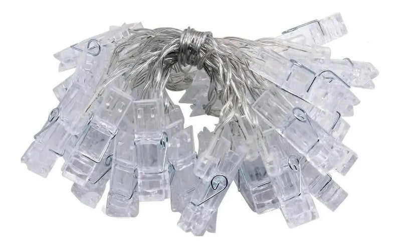 Luz Led Para Fotos X20 Luces Pinza Extensión 4m Guirnalda