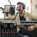 Micrófono Profesional Condensador+brazo+tarjeta Sonido V8 Dorado