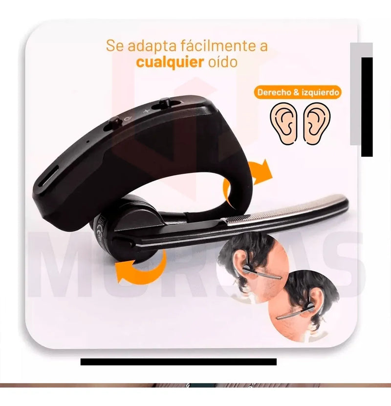 Audífono Bluetooth Llamadas Música Batería Larga Duración Negro