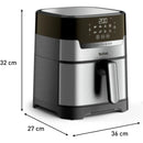 Tefal Ey505d Easy Fry & Grill Deluxe Hot Air Fryer, 2-in-1 . Grey