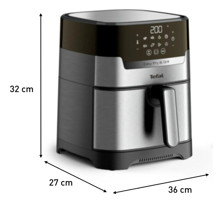 Tefal Ey505d Easy Fry & Grill Deluxe Hot Air Fryer, 2-in-1 . Grey
