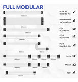 Fuente De Poder 1000w Atx 3.1, Pcie 5.1, 80+ Gold Vetroo Blanco