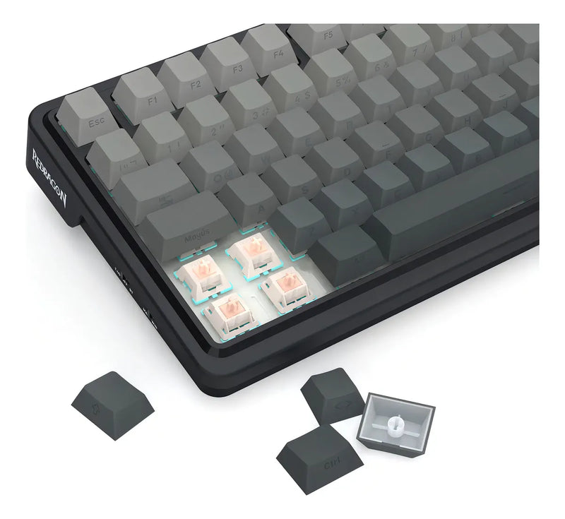 Teclado Redragon Eisa Max K686sp-rgb-max Gris Inalambrico Idioma Español Latinoamérica