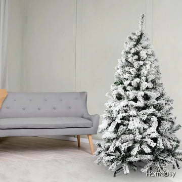 Árbol Artificial De Navidad Nevado 1.90 Color Verde