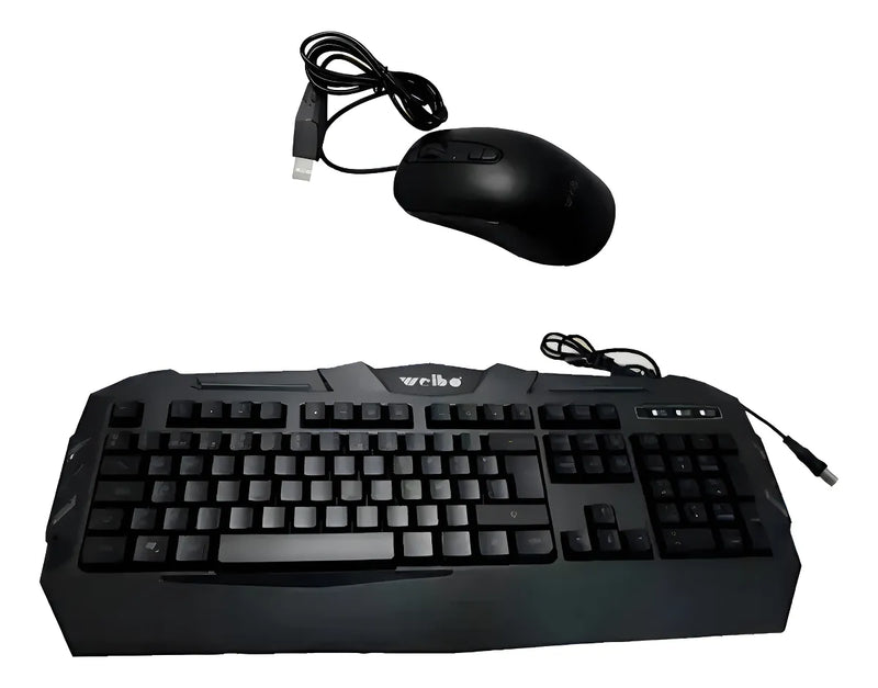 Combo Gamer Teclado/mouse Weibo Wb-520 Rgb Color del mouse Negro Color del teclado Negro